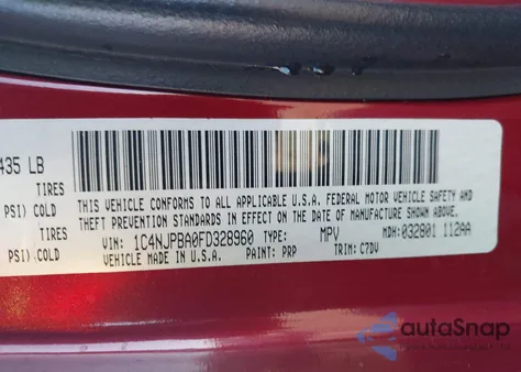 2015 Jeep Patriot Altitude Edition z USA, uszkodzony, nr VIN 1C4NJPBA0FD328960